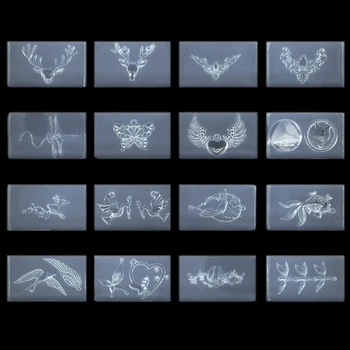 

16Pcs Earrings Pendant Mold Kit Flower Leaves Horse Key Tree Pendant Resin Molds 634D