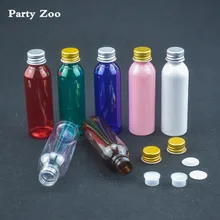 200 X утолщенные красочные пластиковые бутылки 60 мл ПЭТ пустые пробные бутылки с алюминиевой винтовой крышкой переносные контейнеры для лосьона