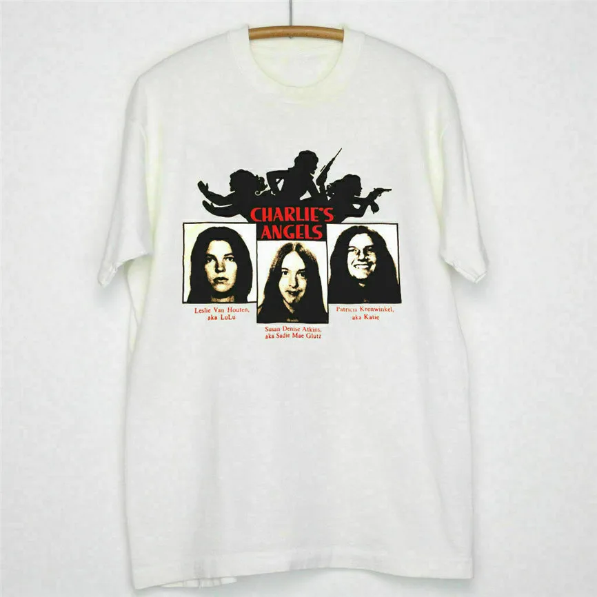 Vtg Charles Manson family Charlie'S Angels Новинка белая футболка с принтом 2Xl 3Xl 4Xl 35Xl | Мужская