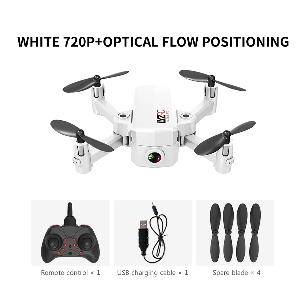 L102 Мини профессиональный оптический поток камера Дрон 720p HD WiFi FPV щетка Пропеллер для мотора батарея воздушный Дрон на ру Квадрокоптер - Цвет: white 720p OP