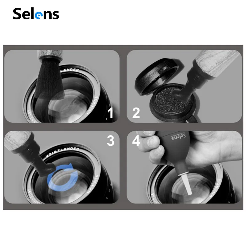 Selens 렌즈 클리너 카메라 펜 청소 브러시, 필터 카메라, 쌍안 캠코더 망원경, 캐논, 니콘, 