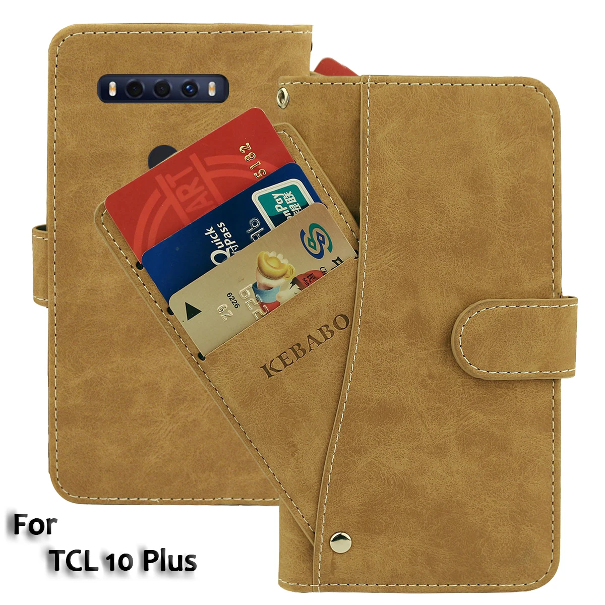 

Винтажный кожаный кошелек TCL 10 Plus, чехол с откидной крышкой 6,52 дюйма, роскошный чехол с отделениями для карт, Магнитный защитный чехол для телефона, сумки