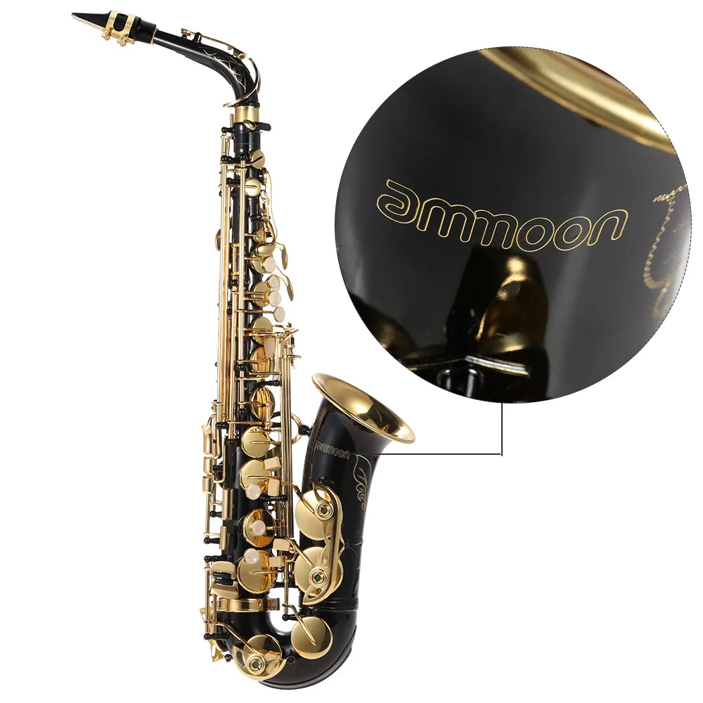 SAX Eb Alto Saxophone Brass Lacquered Gold E Flat Sax 82Z Key & Cleaning Brush Cloth Gloves Strap Padded Case Wind instrument saxophone musical instrument