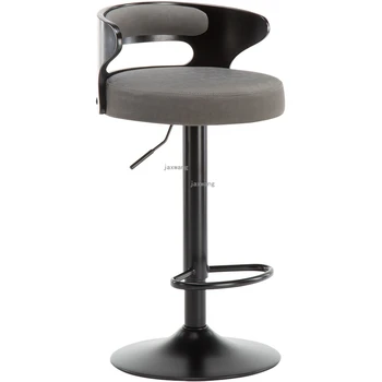 

Modern Minimalist Home Backrest High Stool Wrought Iron American Lift Bar Chair High Stool Creative Bar Chair Furniture