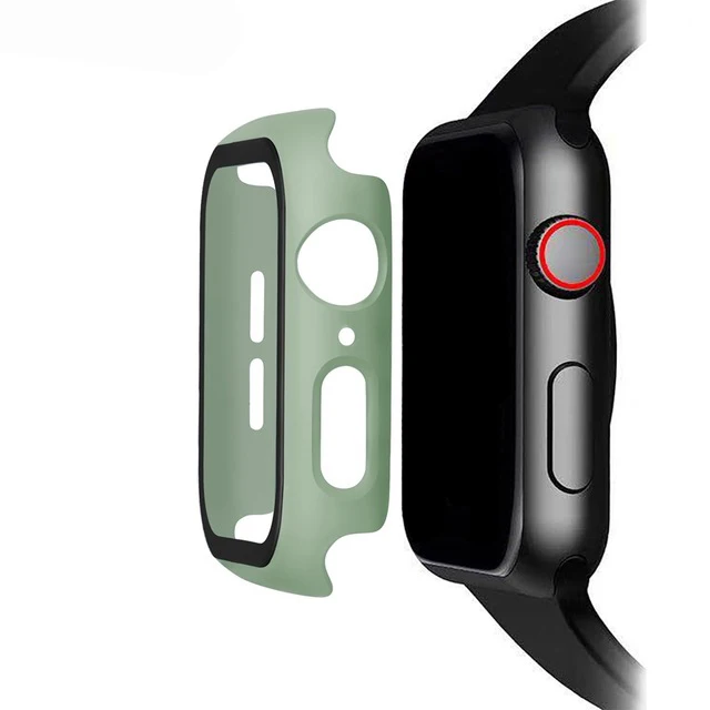 Чехол+ закаленное стекло для Apple Watch, 40 мм, 44 мм, серия 5, 4, защитная пленка для экрана, чехол-бампер для iwatch, серия 5, 4, 3, 44 мм, 42 мм - Цвет: Mint
