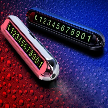 

Luminous Car Temporary Parking Card Magnetic Attraction Card With Aromatherapy Phone Number Card Plate Car Air Freshener Sticker