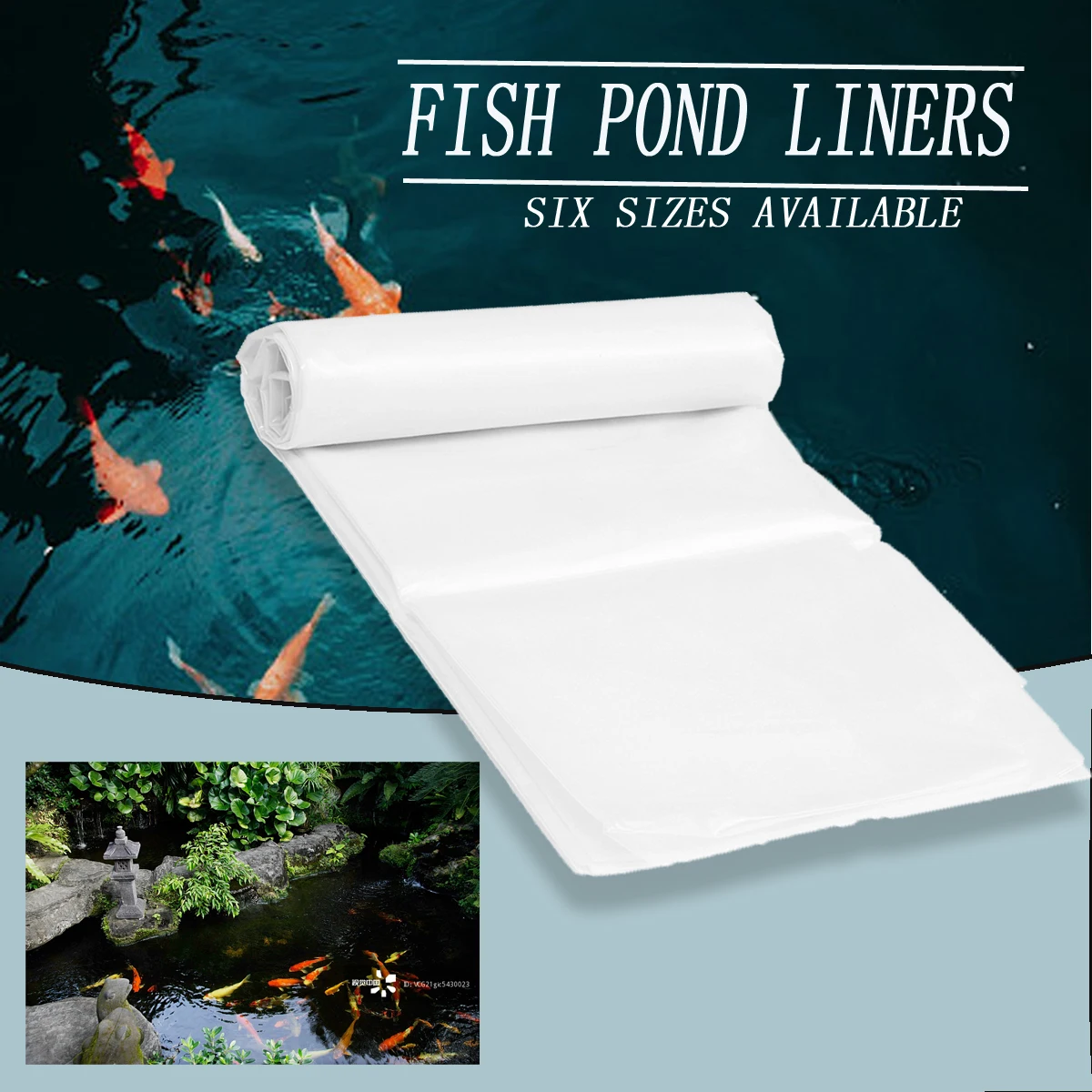 

2-5M 6Sizes White PE Fish Pond Liner Garden Pools Reinforced HDPE Heavy Landscaping Pool Pond Waterproof Liner Cloth
