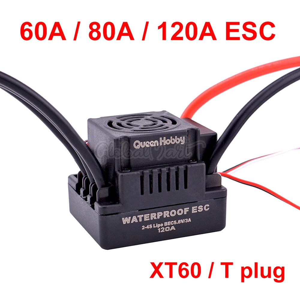 1//8 Brushless Sensorless 80A ESC Electric Speed Controller for RC Car Parts