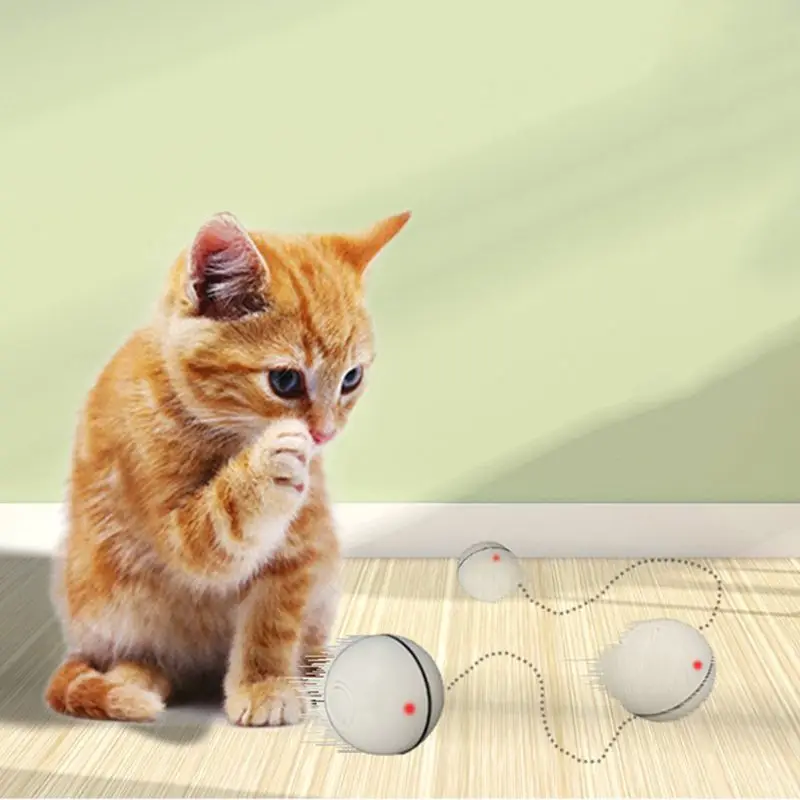 Игрушка для кошек, светодиодный светящийся шар, зарядка через usb, умные забавные игрушки для кошек, автоматические катающиеся шарики