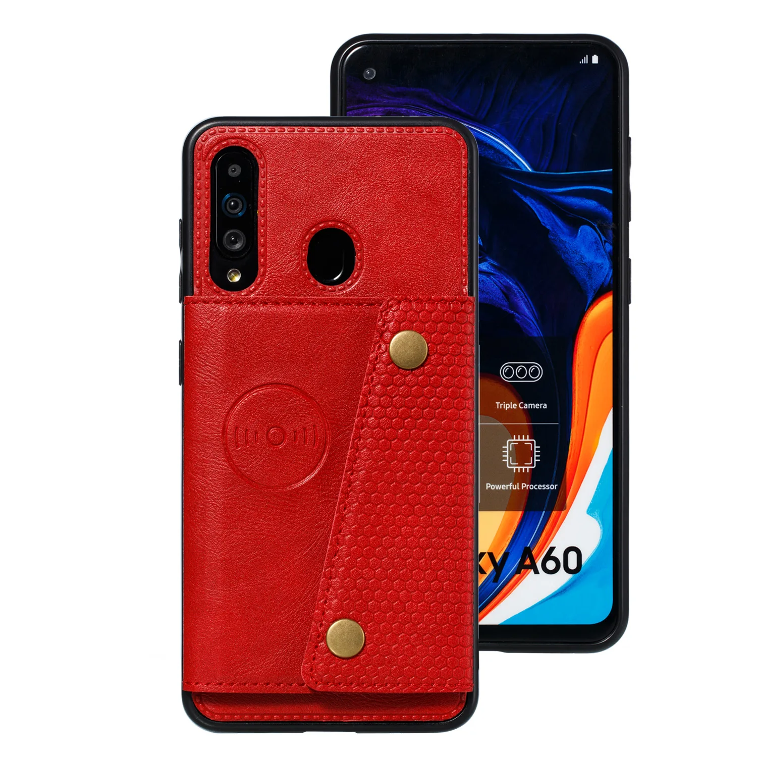 Складной чехол для карт samsung galaxy a60 a80 a90 роскошный кожаный крепкий держатель с магнитным креплением чехол для телефона