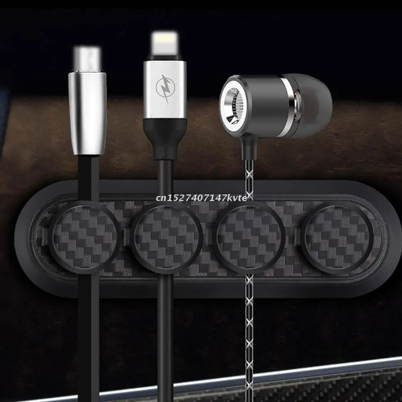 Magnetic USB Cable Organizer 4 Slots Charging Wire Management Tool Wall Tabletop Household Car Power Storage Rack | Дом и сад