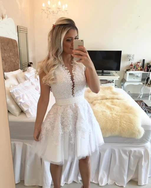 Sway Polished Crete custom made 2021 Simple A-Line lace Elegant Summer Women Short Vestidos Off  the Shoulder white Sexy Women Cocktail Dresses _ - AliExpress Mobile
