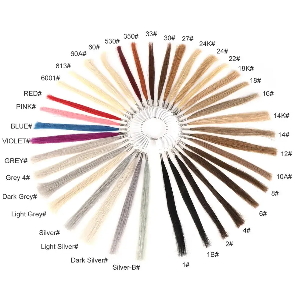 Neitsi двойные нарисованные Реми волосы цветные кольца/цветные диаграммы 37 цветов доступны человеческие волосы могут быть окрашены для образца салона
