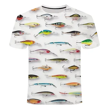 

2019 New Summer short-sleeved Fishing Print 3D T shirt Men Funny Fish Printed T-shirt Harajuku Leisure Tops shirts Men s-5xl