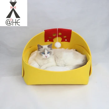 

@HE Cat Sleeping Bed Comfortable Pet Sofa Warm Felt Cloth Folding Dog Nest Bed Pad Mat Cushion Four Seasons New Pet Bedding