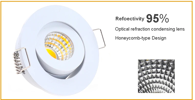 Factory Price Recessed LED Waterproof IP65 Dimmable COB Downlight Outdoor 3W AC90-260V LED Ceiling Spot Light LED Ceiling Lamp