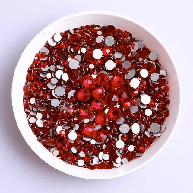 Mix Size Black Diamond Flat Back Rhinestones for Face Self-adhesive Crystal Beads Loose Precious Stones Diamond Painting Jewelry Siam