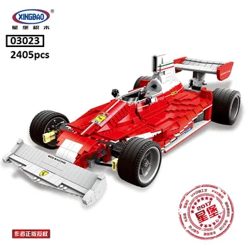 

Xingbao Plastic Building blocks Toy 2405pcs Vehicle Model Car Red Power Race Educational Kids toys Children Gift for Boy 03023