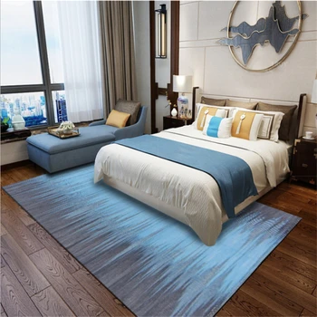 

AOVOLL Trend European And American Style Modern Gradient Blue Gray Carpet Rugs And Carpets For Home Living Room Bedroom Rugs