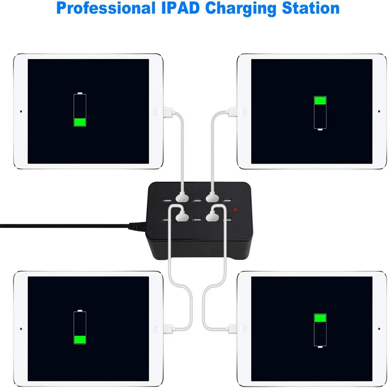 10 портов зарядная станция 125 Вт 25А настольное USB зарядное устройство для iPhone Xs Max XR X 8 7 Plus, iPad Pro Air Mini Galaxy S9 S8