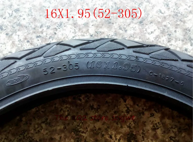 Высокое качество 16X1,95(52-305) трубчатая шина 16*1,95 внутренняя и внешняя шина для литиевых трамвайных велосипедных электромобилей