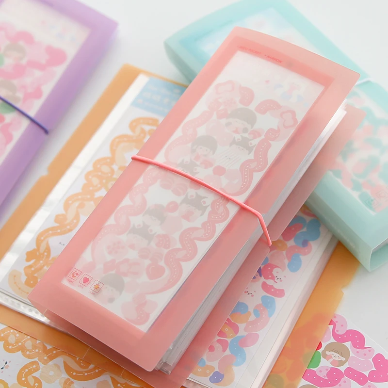 1 Pc Macaron Color Scrapbooking Storage Page Card Note Holder With 30