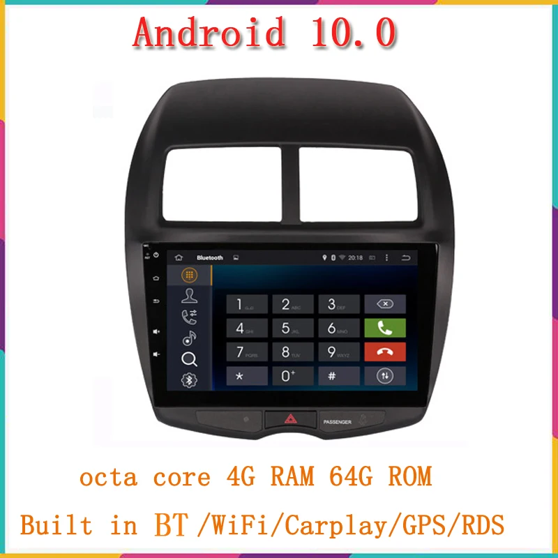 10 1 дюймовый большой сенсорный экран android 0 автомобильный dvd-плеер для ASX 2007-2013 с