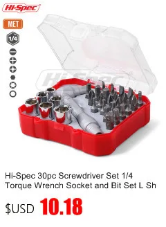 Hi-Spec 30 Набор отверток для ПК 1/4 динамометрический ключ гнездо и Набор бит l-образный двойной наконечник гаечный ключ ремонтный ручной набор инструментов BI001