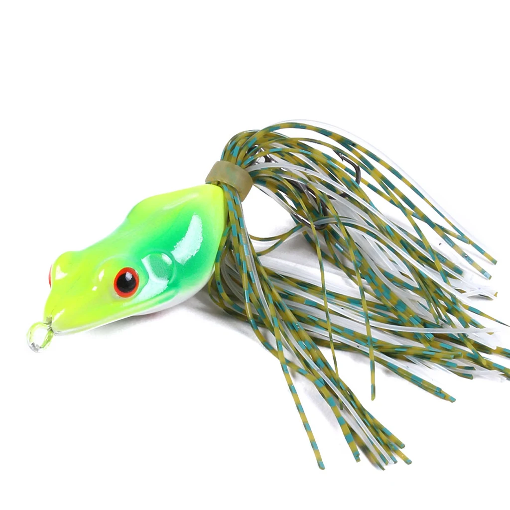 9.8g 11cm Artificial Frog Bait Soft Fishing Lures with Skirts Topwater Frog Baits Crankbait for bass, pike, snakehead, Salmon
