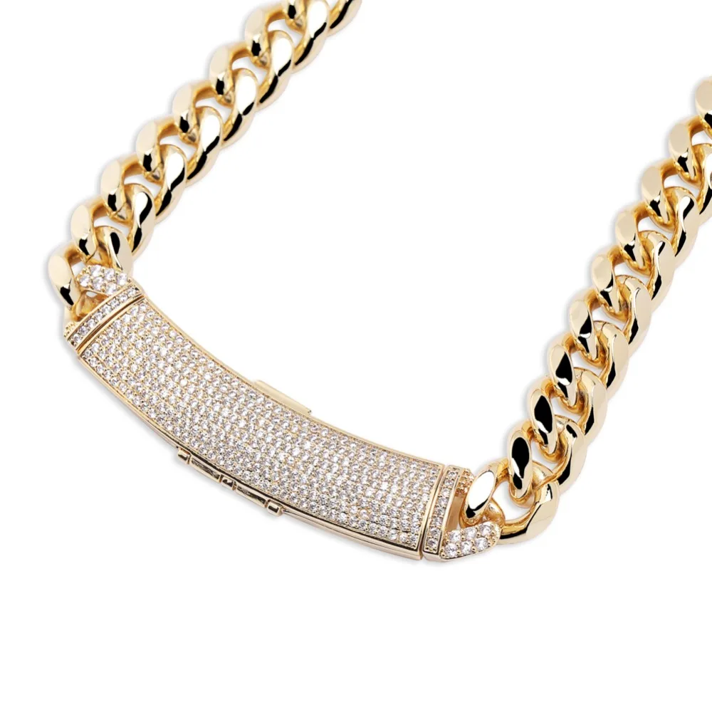 JINAO, новинка, длинная Пряжка, стильный ювелирный браслет в стиле хип-хоп, рок, медь, золото, серебро, розовое золото, Iced Out CZ Stone 12 мм, ожерелье
