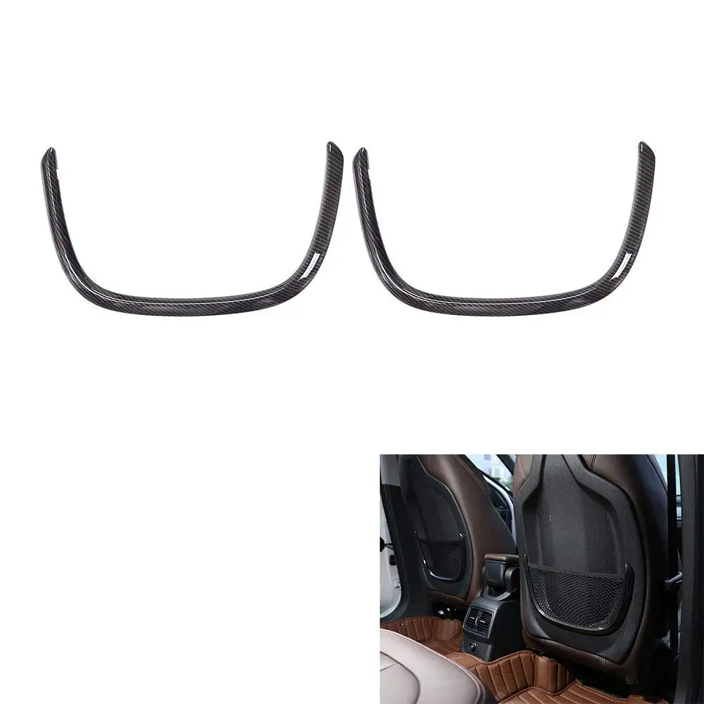 

for BMW X1/1 Series/2 Series seat Back net Pocket Decorative Frame Carbon Fiber Style ABS Chrome car Accessories