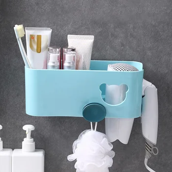 

Wall Mount Hair Dryer Stand Storage Organizer Holder Rack Hanger Home Bathroom Storage Rack Storage Shelves