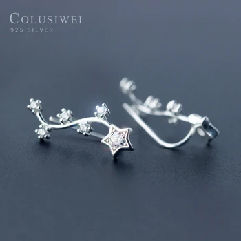

Colusiwei 100% Sterling Silver 925 Sparkling Clear CZ Stars Stud Earrings for Women Wedding Statement Jewelry Brincos 2020 NEw
