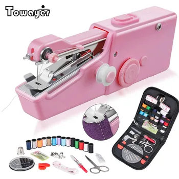 

Portable Mini Hand Sewing Machine Household Cordless Electric Stitch Needlework Set for Quick Repairs DIY Clothes Stitchin