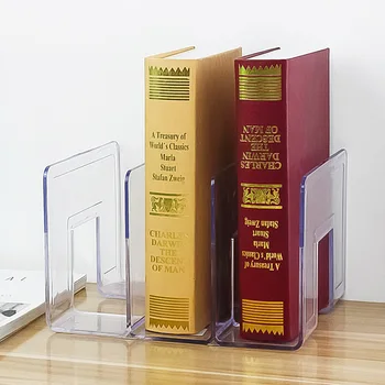 

Acrylic Bookend Multi-layer Magazine Storage Holder Book Stand Rack Stationery School Shelf Organizer Office Table Organization