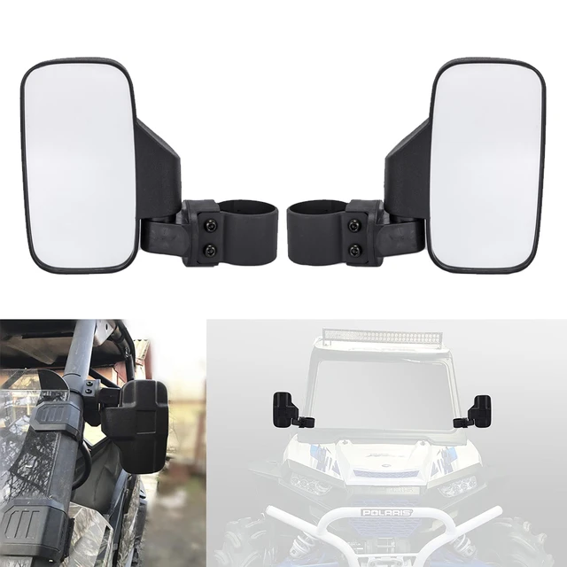 Pair ATV UTV Side Rear View Mirror Side Wing Mirror UTV Side Mirror