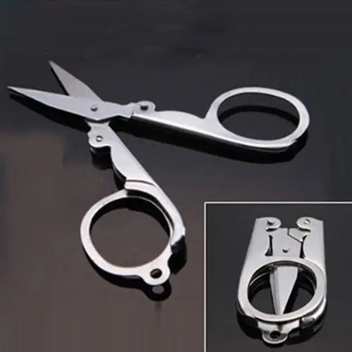 1PC Folding Sharp Trimming Sewing Scissors Nippers V Shape Clippers Yarn Stainless Steel Embroidery Craft Tailor | Дом и сад