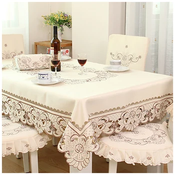 

Lychee European Style Embroidery Table Cloth Simple Rectangle Table Cover Home Wedding Birthday Party Tablecloth