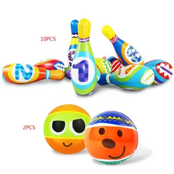 

Drop Ship 12Pcs /Set Kids Bowling Toy Set Pins and Balls Safe Fun Educational Toy Favors for Toddlers