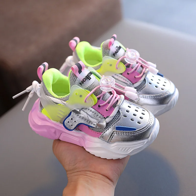 Kids Shoes Casual Shoes Fashion Colorblock Breathable Soft Leather Non-slip Sneakers for Kids