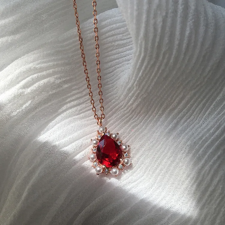 Exquisitely Ran Pearl Ruby Rose Gold 