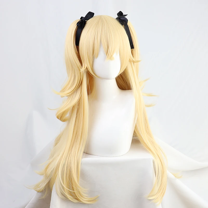 

Game Genshin Impact Fischl Cosplay Wig+ Pigtails Long Curly Hair C00146