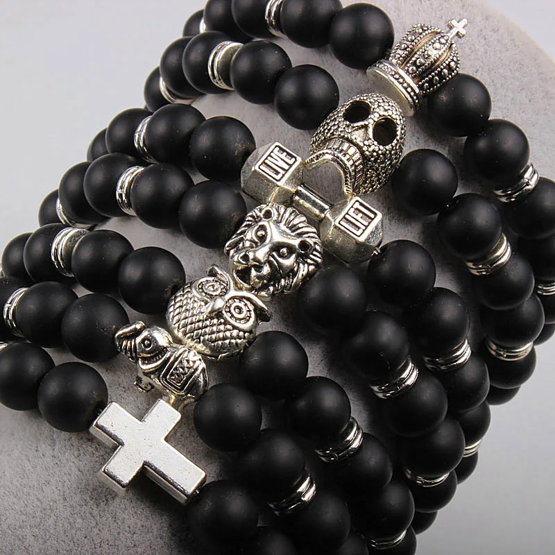 

Creative Viking Bracelet Ethnic Natural Scrub Scrub Bracelet Volcanic Stone Lion Head Bead Bracelet Men Charm Jewelry Gift