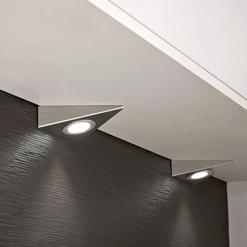 

1Pc Kitchen Under Cabinet Triangle Led Light Stainless Steel Downlight Cool Whie