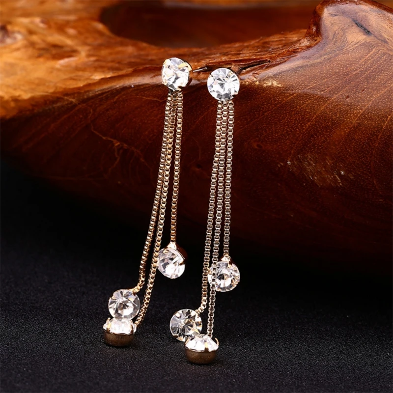 

JAVRICK Tassel Earrings Long Drop Pendant Dangle Luxury Jewelry Women Charm Wedding Gift