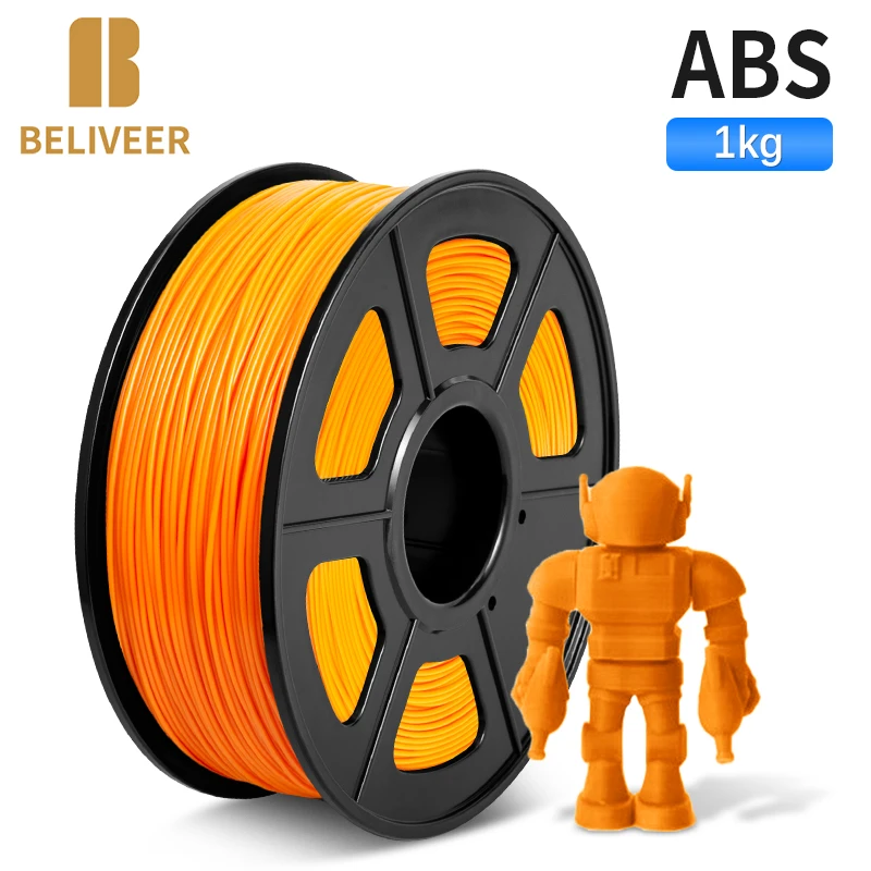 ABS  3D Printer Filament 1KG 1.75MM Children Creative Model Material Non Toxic Tolerance +/-0.02 Electroplating BELIVEER filament polycarbonate