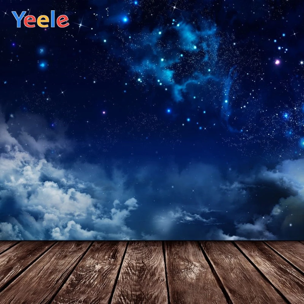 

Yeele Starry Sky Star Cloud Night Wood Board Backdrop Baby Portrait Vinyl Photography Background For Photo Studio Photophone