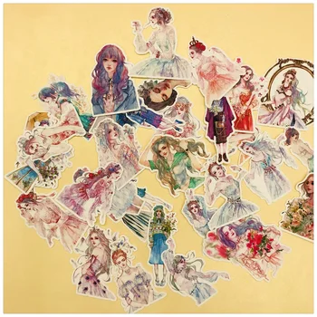 

33Pcs/Set Retro Hand Draw Young Girls Sticker DIY Craft Scrapbooking Album Junk Journal Planner Decorative Stickers