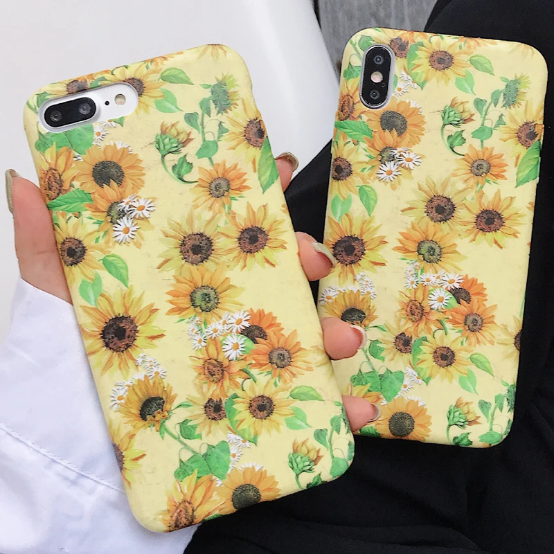 

Simple Sunflowers Pattern Silicone Phone Case for iPhone 6 6s 7 8 Plus X Xs XR Xs Max Silicone TPU Soft Back Cover