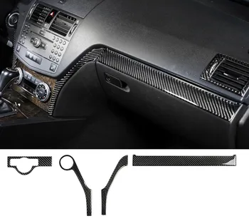 

Car interior decoration moulding Trim Strips Carbon Fiber Car Central Control Strip decal Sticker For mercedes C class W204